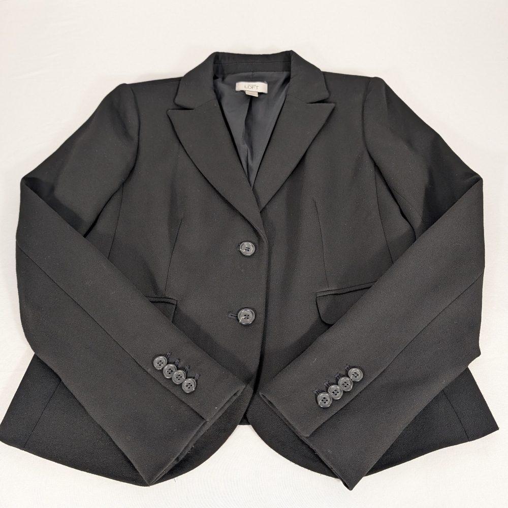 Ann Taylor LOFT Women's Classic Black Blazer Jacket Size 6 - Picture 3 of 12